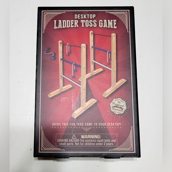 Games Original Fun Desktop Ladder Toss Game With 4 Bolas New